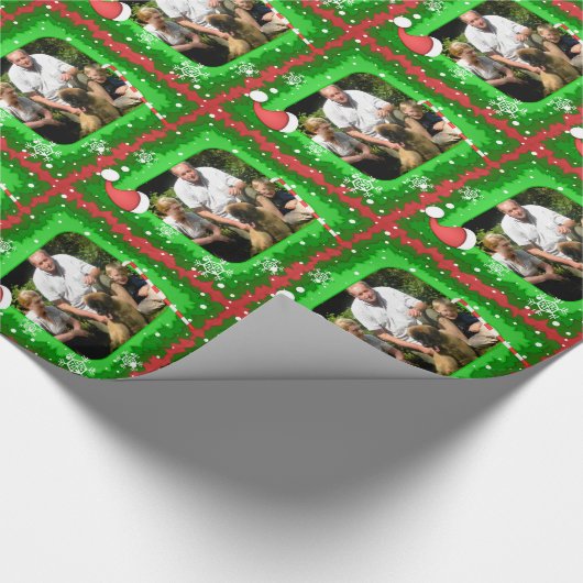 Je eigen foto in een kerstlijst! - cadeaupapier (Hoek)