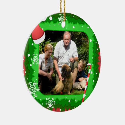 Je eigen foto in een kerstlijst! - keramisch ornament (Rechts)