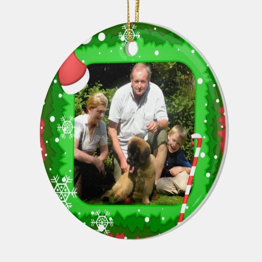 Je eigen foto in een kerstlijst! - keramisch ornament (Links)