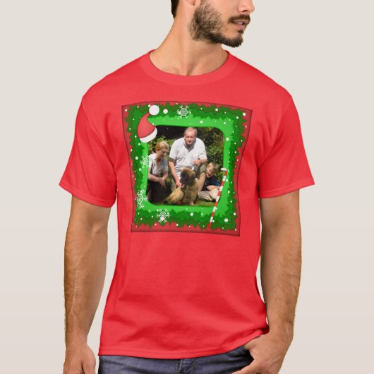 Je eigen foto in een kerstlijst! - t-shirt (Voorkant)