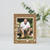 Je eigen foto in een Lijst van Golden Flowers! - Briefkaart (Staand voorkant)