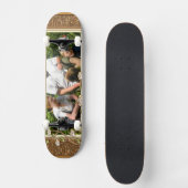 Je eigen foto in een Lijst van Golden Flowers! - Persoonlijk Skateboard (Voorkant)