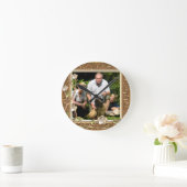 Je eigen foto in een Lijst van Golden Flowers! - Ronde Klok (Huis)