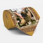 Je eigen foto in een Lijst van Golden Flowers! - Stropdas (Opgerold)