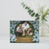 Je eigen foto in een sneeuwbol frame briefkaart (Staand voorkant)