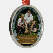 Je eigen foto in een Snowglobe Lijst! - Metalen Ornament (Rechts)
