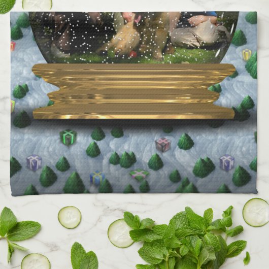 Je eigen foto in een Snowglobe Lijst! - Theedoek (Gevouwen)