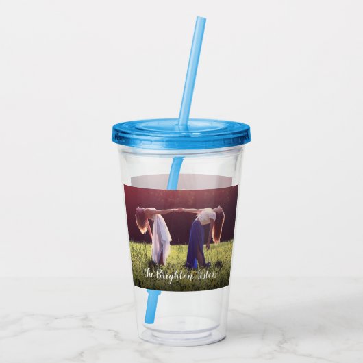 Je eigen foto is aangepast acryl drinkbeker (Achterkant)