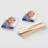 Je eigen foto Monogram Birthday Hand Fan Handwaaier (Niet-gemonteerd)