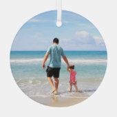 Je eigen foto of tekst toevoegen glas ornament (Achterkant)