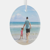 Je eigen foto of tekst toevoegen glas ornament (Voorkant Rechts)