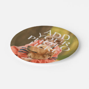 Je eigen foto op maat toevoegen papieren bordje