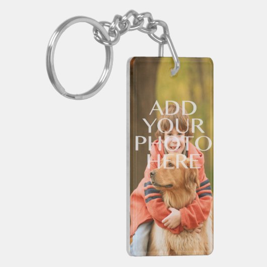 Je eigen foto op maat toevoegen sleutelhanger (Voorkant Links)