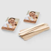 Je eigen foto Rustic Engaged Monogram Weddenschap Handwaaier (Niet-gemonteerd)