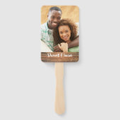 Je eigen foto Rustic Monogrammed Wedding Handwaaier (Achterkant)