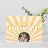 Je eigen foto! Sunshine bruidsmeisje voorstel Kaar Kaart (Staand voorkant)