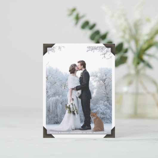 Je eigen foto toevoegen |  foto met hoeken briefkaart (Staand voorkant)