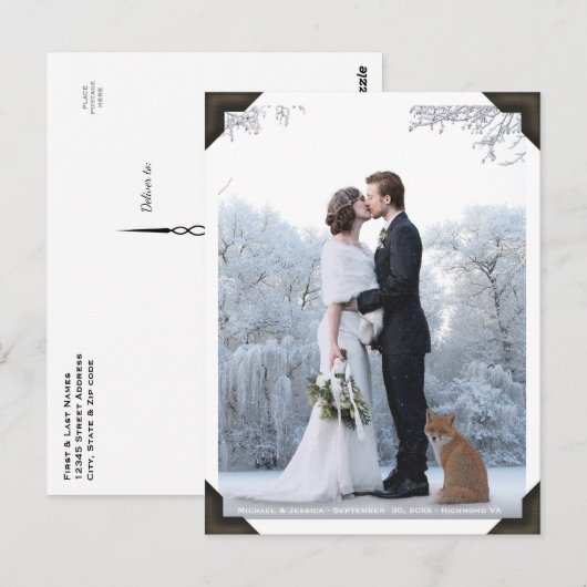 Je eigen foto toevoegen |  foto met hoeken briefkaart (Voorkant / Achterkant)