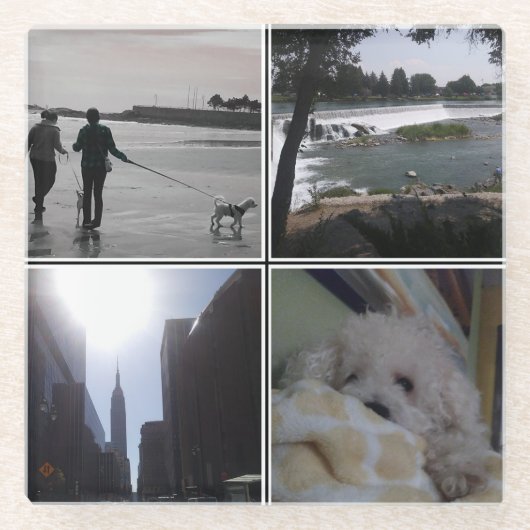 Je eigen foto toevoegen glazen onderzetter (Voorkant)