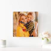 Je eigen foto toevoegen | SJABLOON Vierkante Klok (Huis)