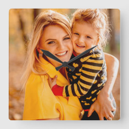 Je eigen foto toevoegen | SJABLOON Vierkante Klok