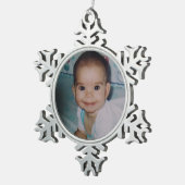 Je eigen foto toevoegen tin sneeuwvlok ornament (Rechts)