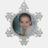 Je eigen foto toevoegen tin sneeuwvlok ornament (Voorkant)