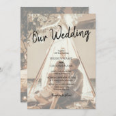 Je eigen foto's gaan over bruiloft kaart (Voorkant / Achterkant)