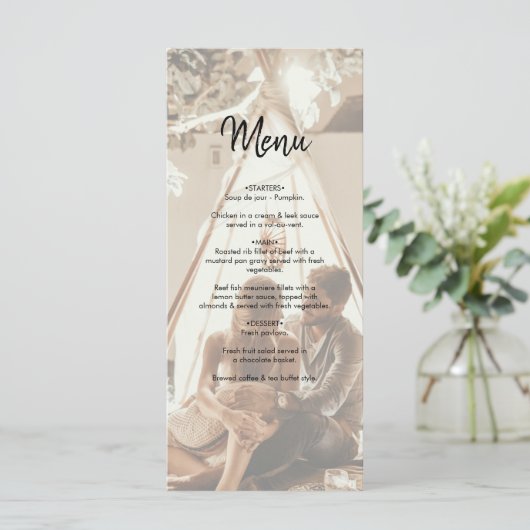 Je eigen foto's gaan over het huwelijk menu (Staand voorkant)