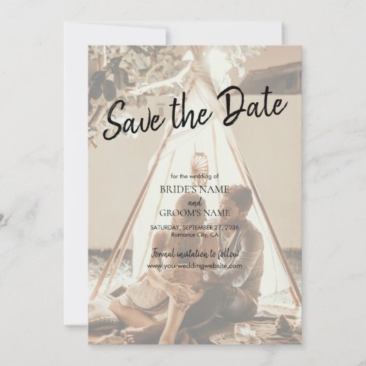 Je eigen foto's gaan over het huwelijk save the date (Voorkant)
