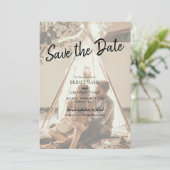 Je eigen foto's gaan over het huwelijk save the date (Staand voorkant)