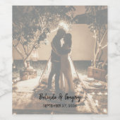 Je eigen foto's gaan over het huwelijk wijn etiket (Enkel label)