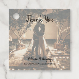 Je eigen foto's met een bruidsschat bedankjes labels