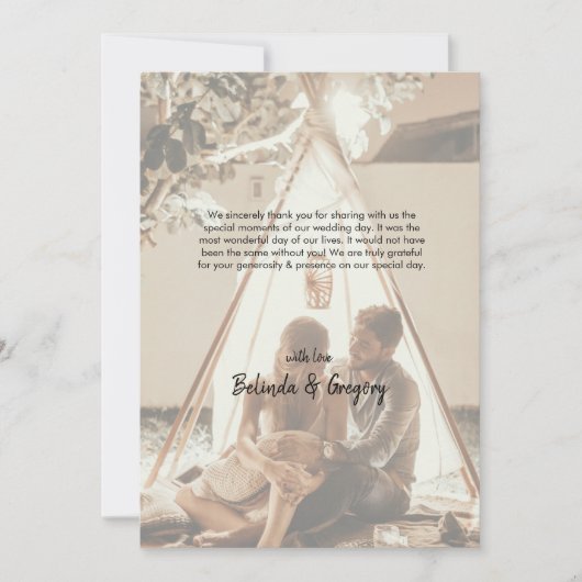 Je eigen foto's met een bruuske bruiloft bedankkaart (Voorkant)