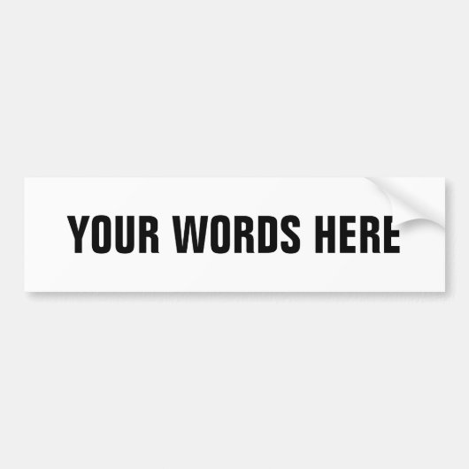 Je eigen Gepersonaliseerd woorden Bumpersticker (Voorkant)