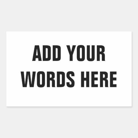 Je eigen Gepersonaliseerd woorden Rechthoekige Sticker (Voorkant)