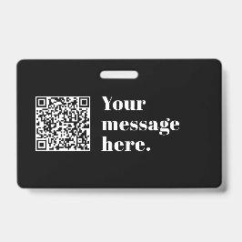 Je eigen geüploade QR-code & bewerkbare retro-teks Badge