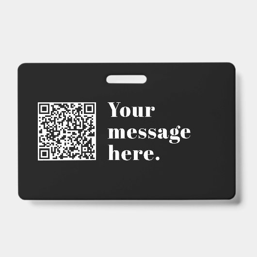 Je eigen geüploade QR-code & bewerkbare retro-teks Badge (Voorzijde)
