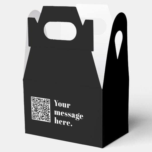 Je eigen geüploade QR-code & bewerkbare retro-teks Bedankdoosjes (Geopend)