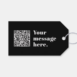 Je eigen geüploade QR-code & bewerkbare retro-teks Cadeaulabel