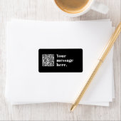 Je eigen geüploade QR-code & bewerkbare retro-teks Etiket (Insitu)