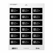 Je eigen geüploade QR-code & bewerkbare retro-teks Etiket (Full Sheet)