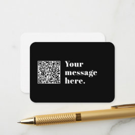 Je eigen geüploade QR-code & bewerkbare retro-teks Informatiekaartje