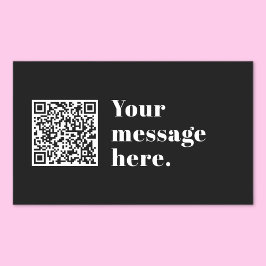 Je eigen geüploade QR-code & bewerkbare retro-teks Rechthoekige Sticker
