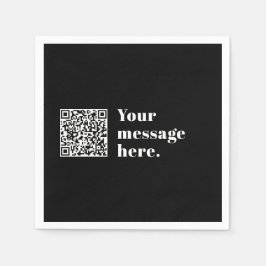 Je eigen geüploade QR-code & bewerkbare retro-teks Servet