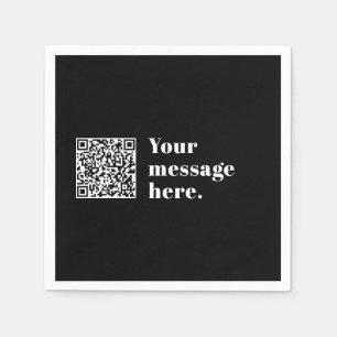 Je eigen geüploade QR-code & bewerkbare retro-teks Servet