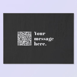 Je eigen geüploade QR-code & bewerkbare retro-teks Tissuepapier