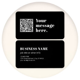 Je eigen geüploade QR-code & bewerkbare retro-teks Visitekaartje