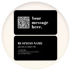 Je eigen geüploade QR-code & bewerkbare retro-teks Visitekaartje