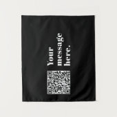 Je eigen geüploade QR-code & bewerkbare retro-teks Wandkleed (Voorkant)